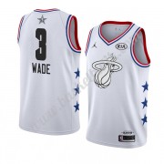 Miami Heat 2019 Dwyane Wade 3# Vit All Star Game NBA Basketlinne Swingman..